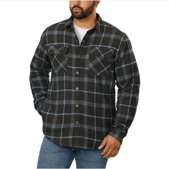 NEW Grizzly Mountain Men's XL Sherpa Lined Plaid Flannel Shirt Jacket - Picture 1 of 10